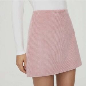 Wilfred Aritzia Renee Corduroy Mini Skirt Dusty Rose Pink Size 4